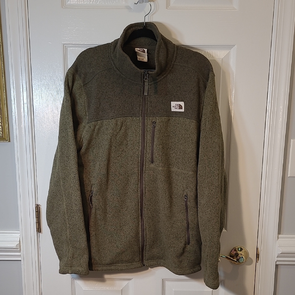 The North Face Men's Gordon Lyons Olive Green & Grey  Full-Zip Jacket Size L